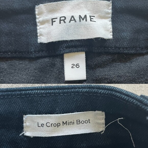FRAME Le Crop Mini Bootcut Size 26 Denim Cotton High Rise Retro Vintage 70s Jean - Picture 5 of 10